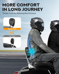 PBYMT PU leather padded backrest improves long-ride comfort