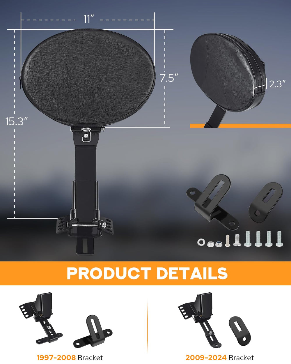 PBYMT driver backrest package includes installation instructions