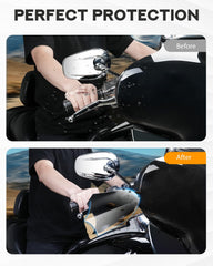 PBYMT gloss black guards on Harley stylish and protective.