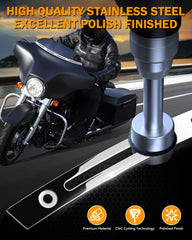 PBYMT batwing windscreen trim on Harley Street Glide enhances the fairing line with chrome shine.
