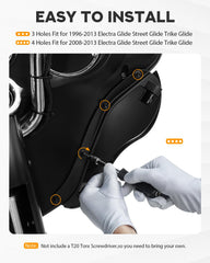 PBYMT wind deflectors reducing wind impact on elbows for a smoother ride.