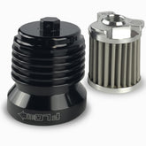 PC Racing FLO reusable filter front view showing durable housing for long-term use