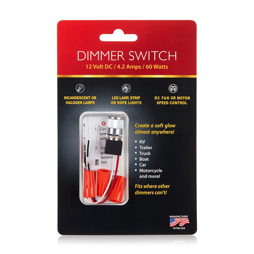 Secure mounting on dash or panel with PCA 12V dimmer