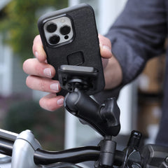 Peak Design Mobile Ball Mount Adapter slim design reduces bulk while holding securely.