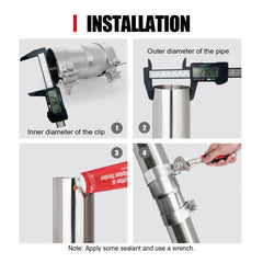 Peastorm exhaust reducer for measuring pipe diameter before purchase and proper fit.
