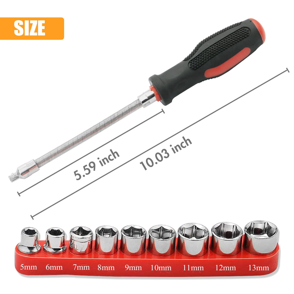 PEATOVIE 5mm-13mm reversible socket for versatile clutch work.