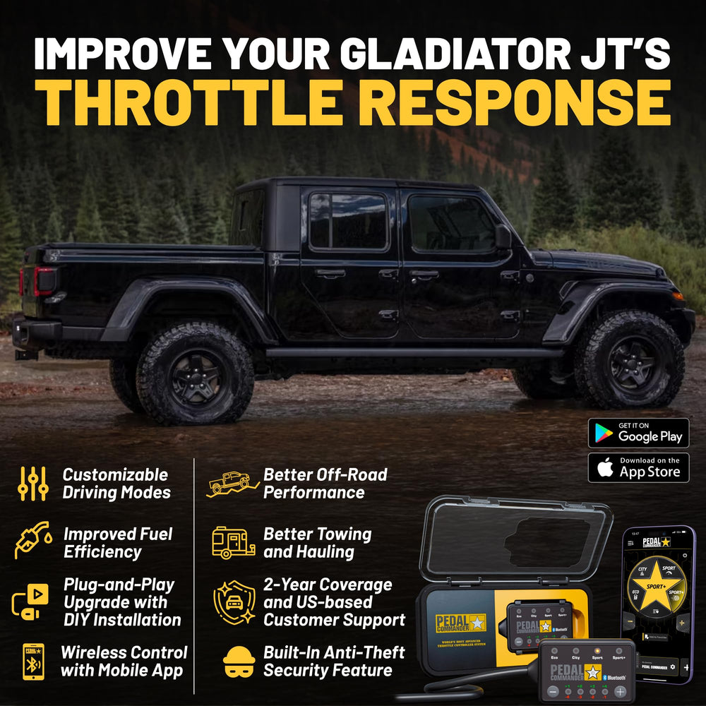 Pedal Commander app control interface enables wireless throttle customization on the go.
