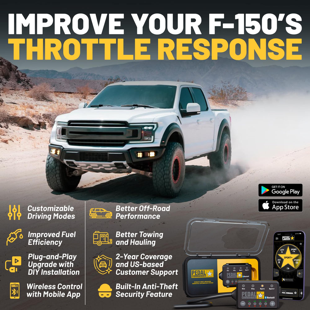 PEDAL COMMANDER Ford F-150 City mode smooths daily acceleration for urban driving.