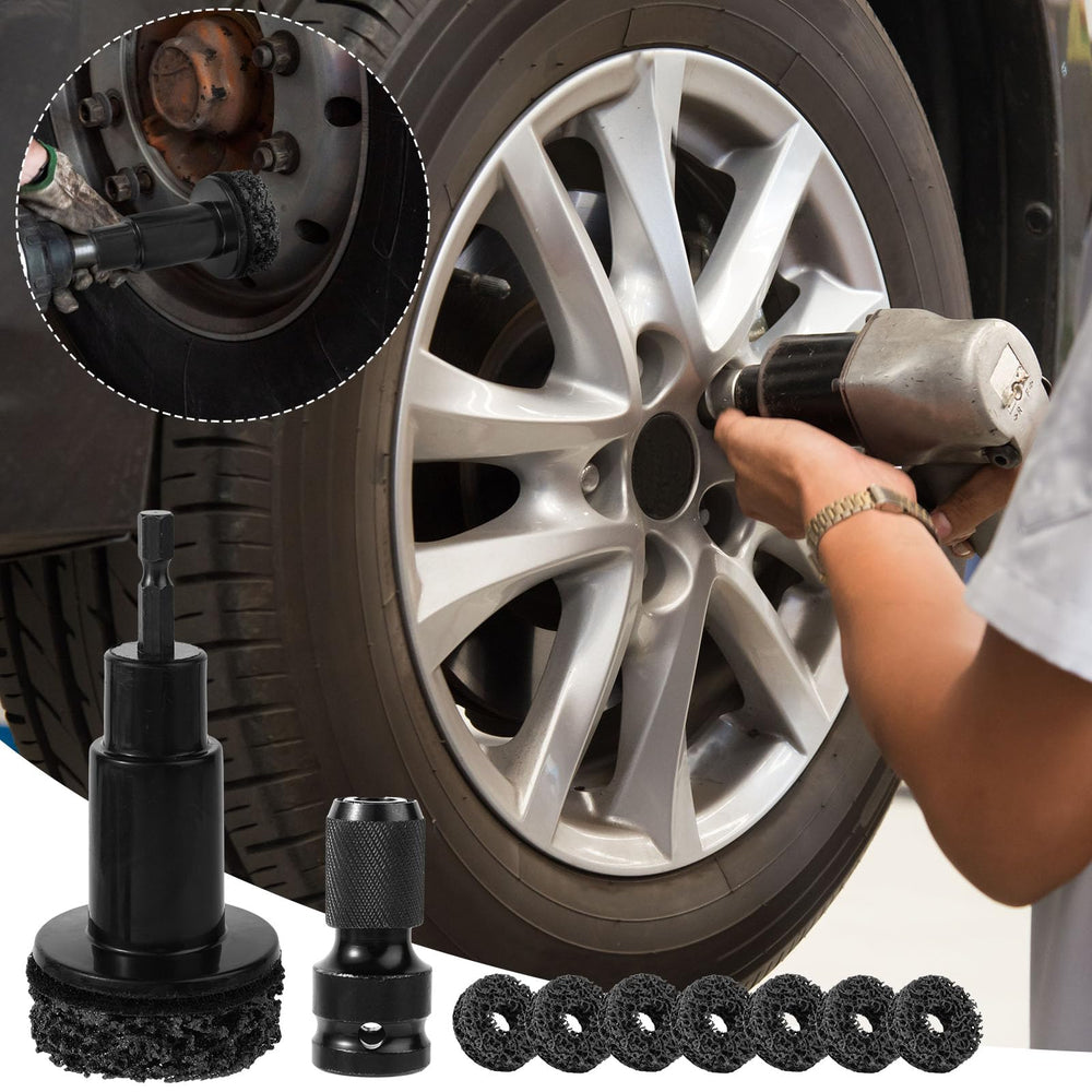 Penitue easy-install pads and adapter for DIY wheel care tasks.