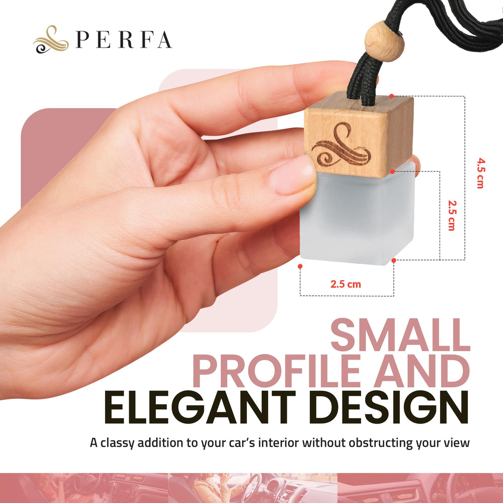 Wooden stopper design lets you adjust fragrance strength.