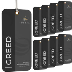 Perfa Greed disposable air fresheners pack nine for long-lasting car fragrance