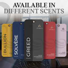 Perfa Greed pack of 3 in-use in a vehicle for lasting scent