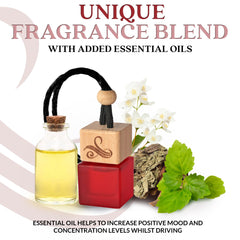 Perfa made with real essential oils visual, premium notes for a richer cabin atmosphere.