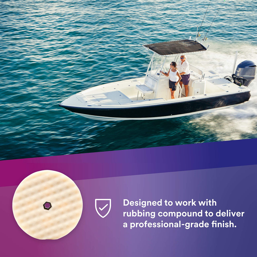 Double-sided Perfect-It pad with foam-face pattern increasing surface contact