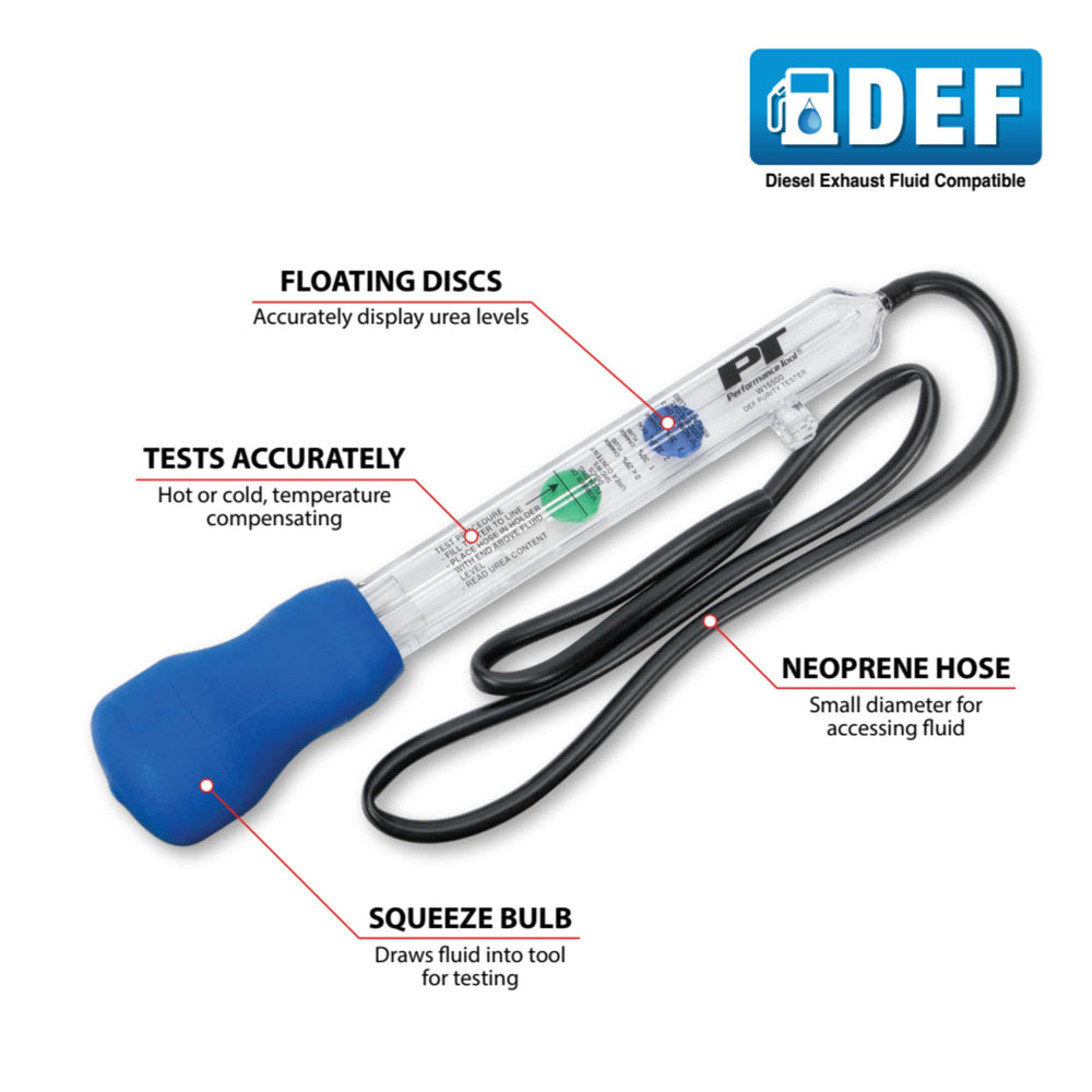 Performance Tool W16500 DEF tester in-tank use demonstrates easy monitoring
