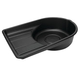 Performance Tool W4072 drain pan wide opening enables mess-free engine fluid collection.