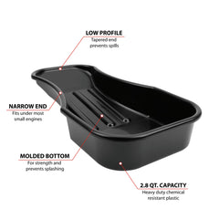 Performance Tool W4073 narrow end fits under small engine drain plugs.