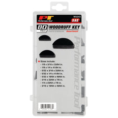 Performance Tool W5343 woodruff keys in use on machinery setup illustrating versatility.