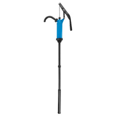 Performance Tool W54268 blue finish drum pump resists corrosion.