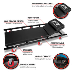 Performance Tool W85005 headrest adjustment demonstrates three-position comfort