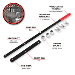 Performance Tool W84010 crowfoot wrenches 13-15mm for near belt components