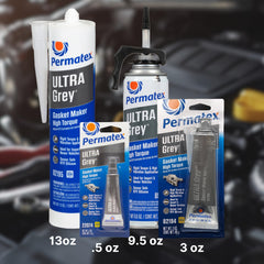 Permatex 82195 Ultra Grey packaging image implies OEM specified performance.