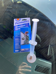 Permatex Bullseye sun-curing action leaves a clean, no-heat finish.