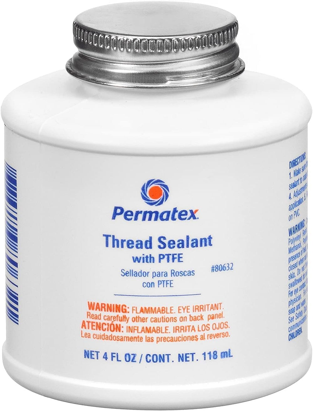 Permatex ITW Devcon 80632 thread sealant 4 oz can seals threaded joints under pressure.