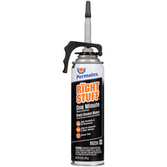 Permatex The Right Stuff bottle 7.5 oz demonstrates quick-set gasket maker for fast repairs.