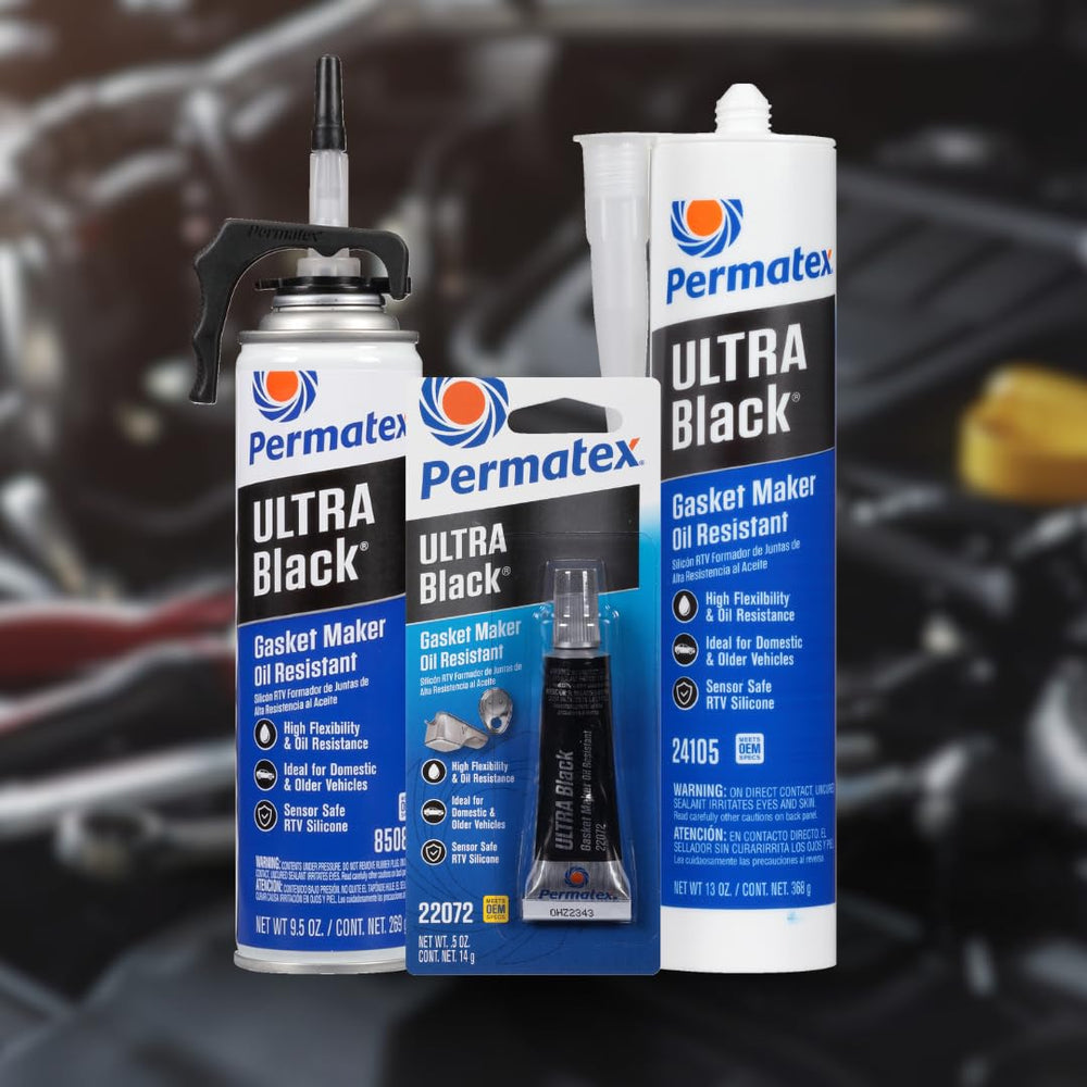 Permatex Ultra Black sensor-safe formula supports safe, low-odor sealing in shops