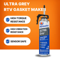 Permatex Ultra Grey oil pan bead seal provides reliable oil sealing