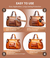 PERPOTAO leaves subtle shine on leather with protective layer