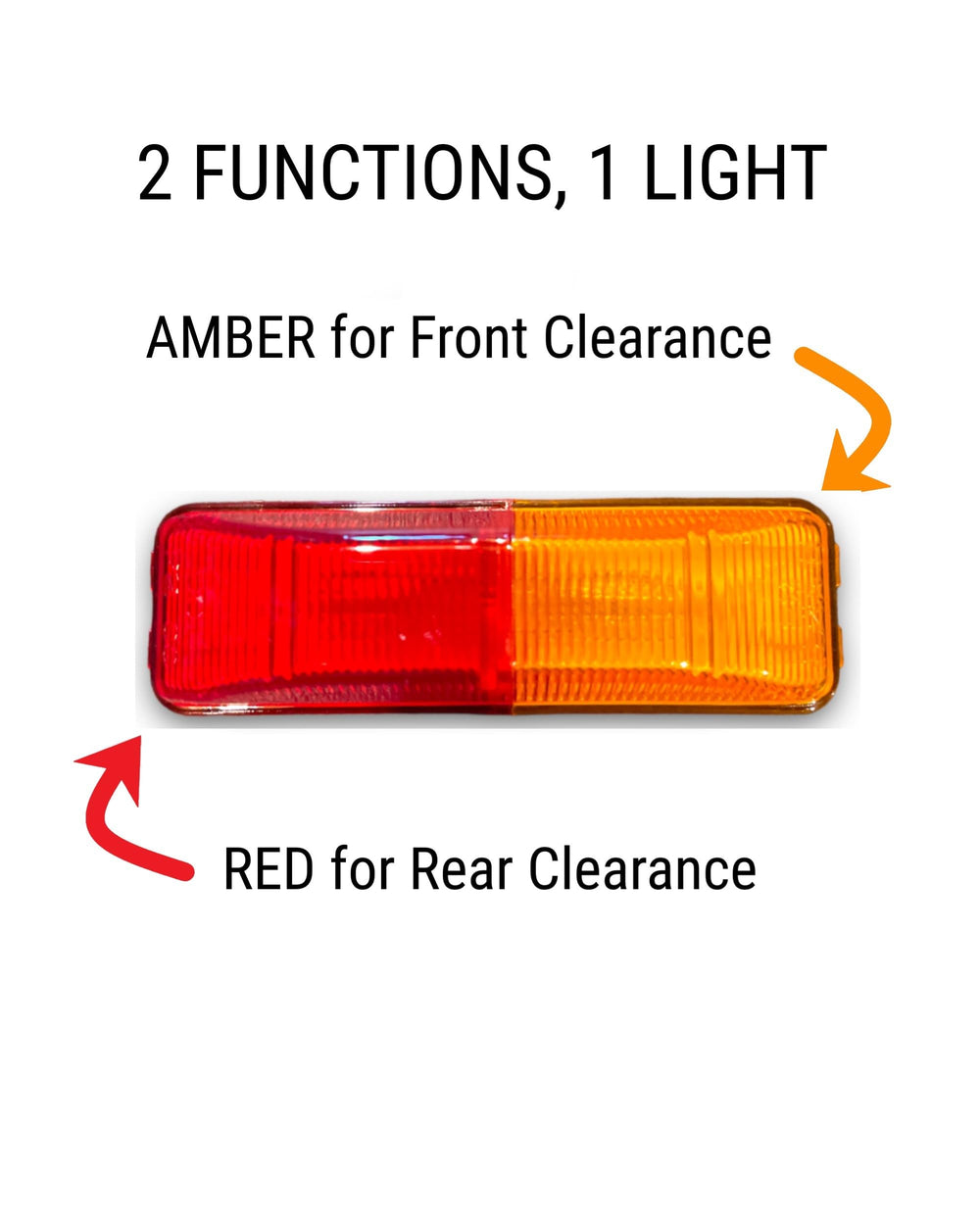 Perterson M154A-R amber front marker light for clear trailer signaling.