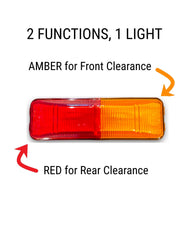 Perterson M154A-R amber front marker light for clear trailer signaling.