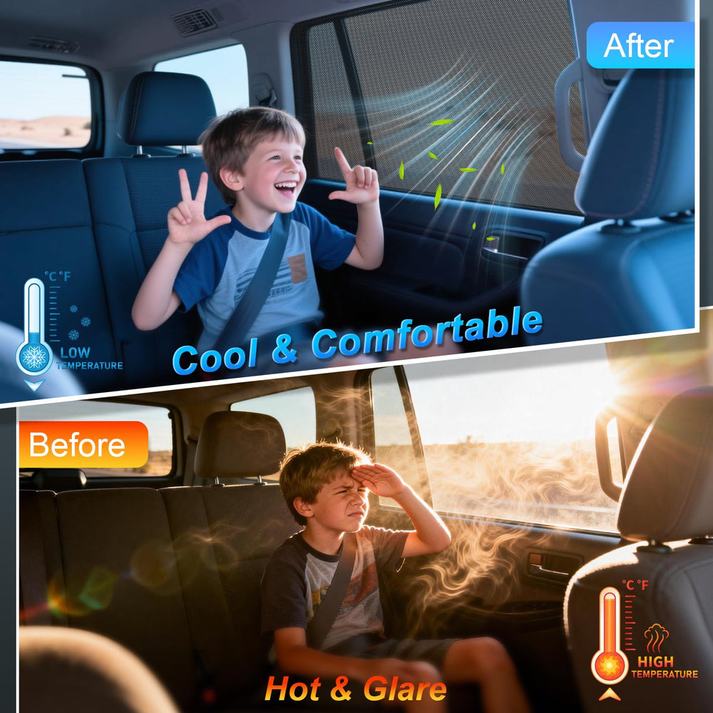 PEYOU stretchy edge-fit secures curved rear windows with flexible elastic binding.
