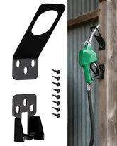PHATRIP fuel nozzle holder on wall showing universal compatibility for nozzles