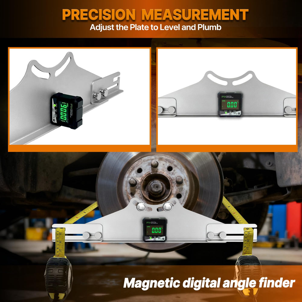 PHATRIP Toe Alignment Tool digital angle finder provides accurate camber readings.