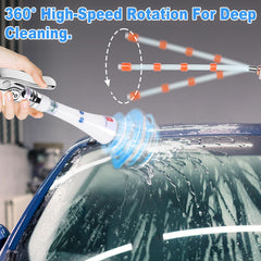Phepetroll 360-degree rotation hose extends reach to hard-to-clean crevices.