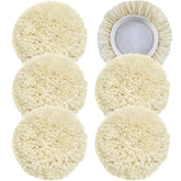 Phepetroll 6pcs wool buffing pad 3in natural wool for durable, reusable polishing.