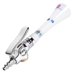 Phepetroll cleaning gun with tapered nozzle for deep dust removal in car interiors.