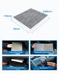 PHILTOP HEPA cabin filter side view showing fit-for-vehicle form factor.