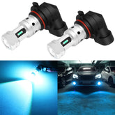 PHINLION 9006 ice blue fog bulbs front view with penetrating fog beam