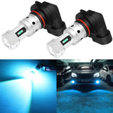 PHINLION H10 ice blue fog light bulbs illuminate the road with a vivid, wide beam.