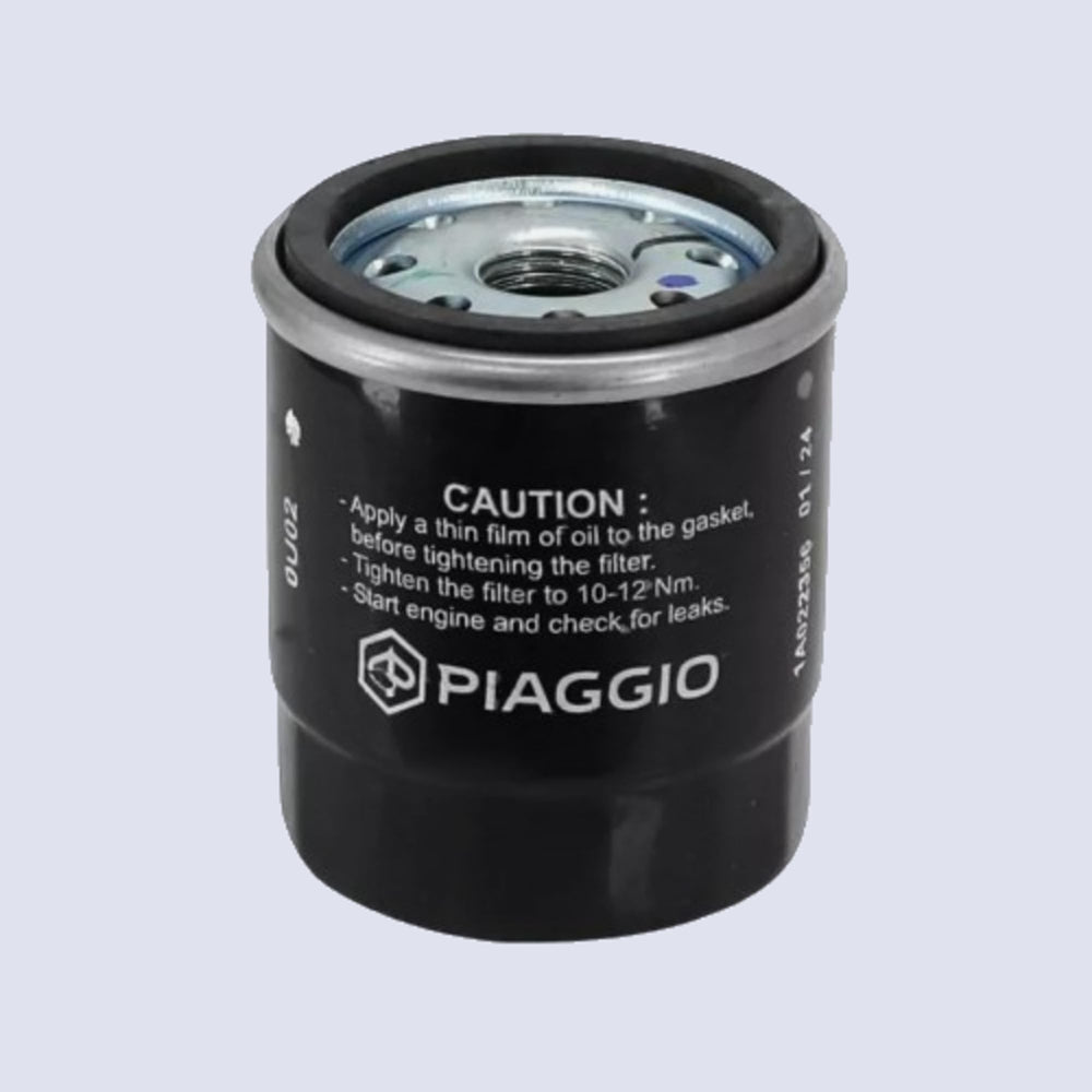 Piaggio Vespa 82635R oil filter, rear view, aids reliable engine protection
