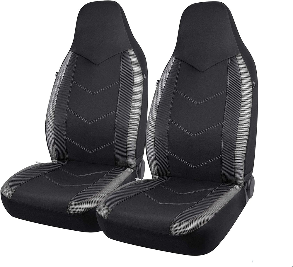 PIC AUTO front-seat carbon fiber mesh cover in gray for breathable protection.