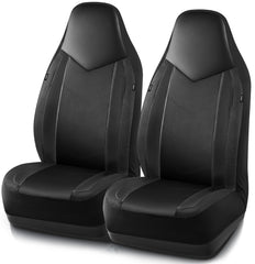 PIC AUTO leather seat cover on the front left seat with carbon fiber accents for style and protection.
