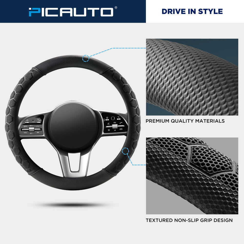 PIC AUTO universal-fit 14-15.5 inch steering wheel for broad compatibility