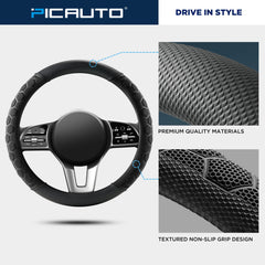 PIC AUTO universal-fit 14-15.5 inch steering wheel for broad compatibility