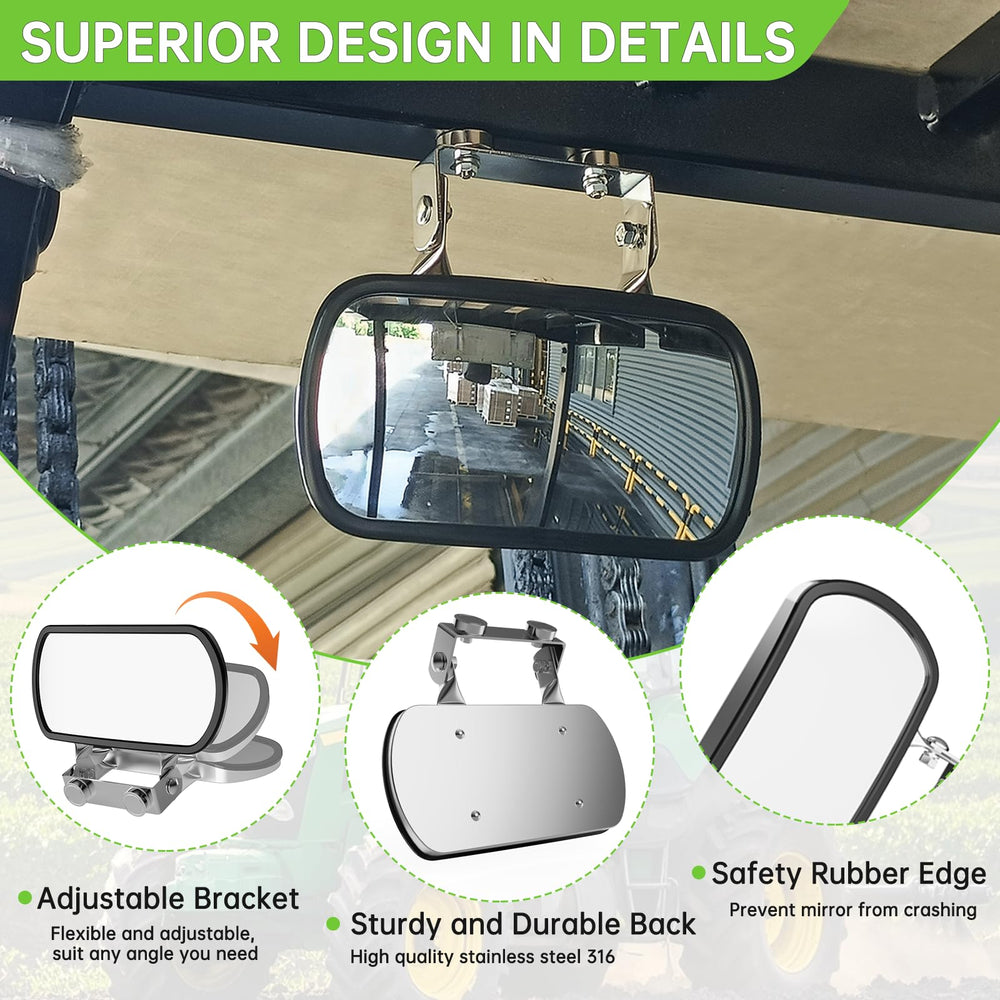 Piclafe universal magnetic tractor mirror side view for wide visibility during turns