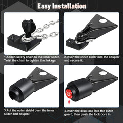 PICURA lock installed on a coupler showcases quick, tool-free securing action.